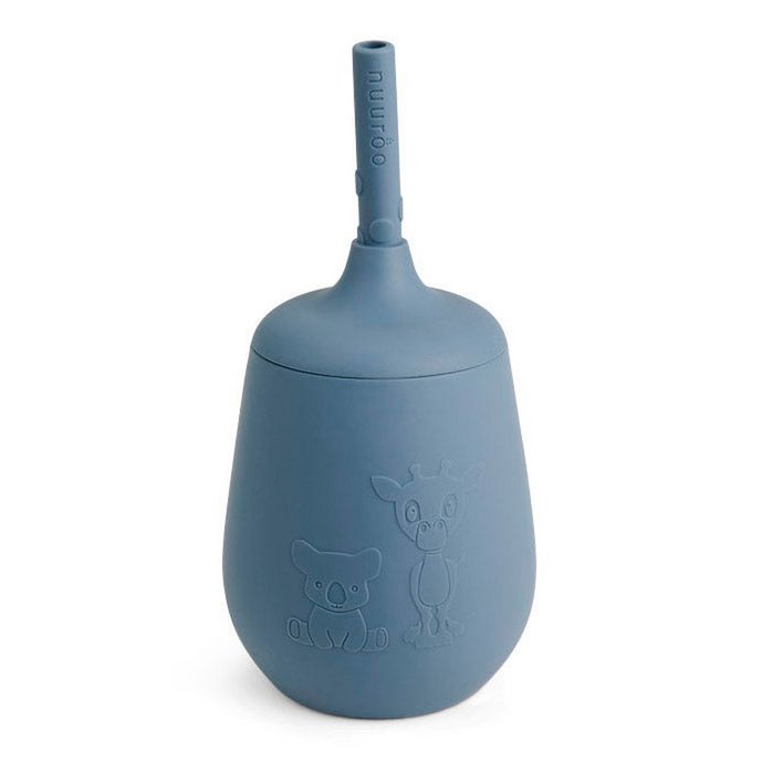 Nuuroo | Adita Siliconen Beker Met Rietje - Blauw