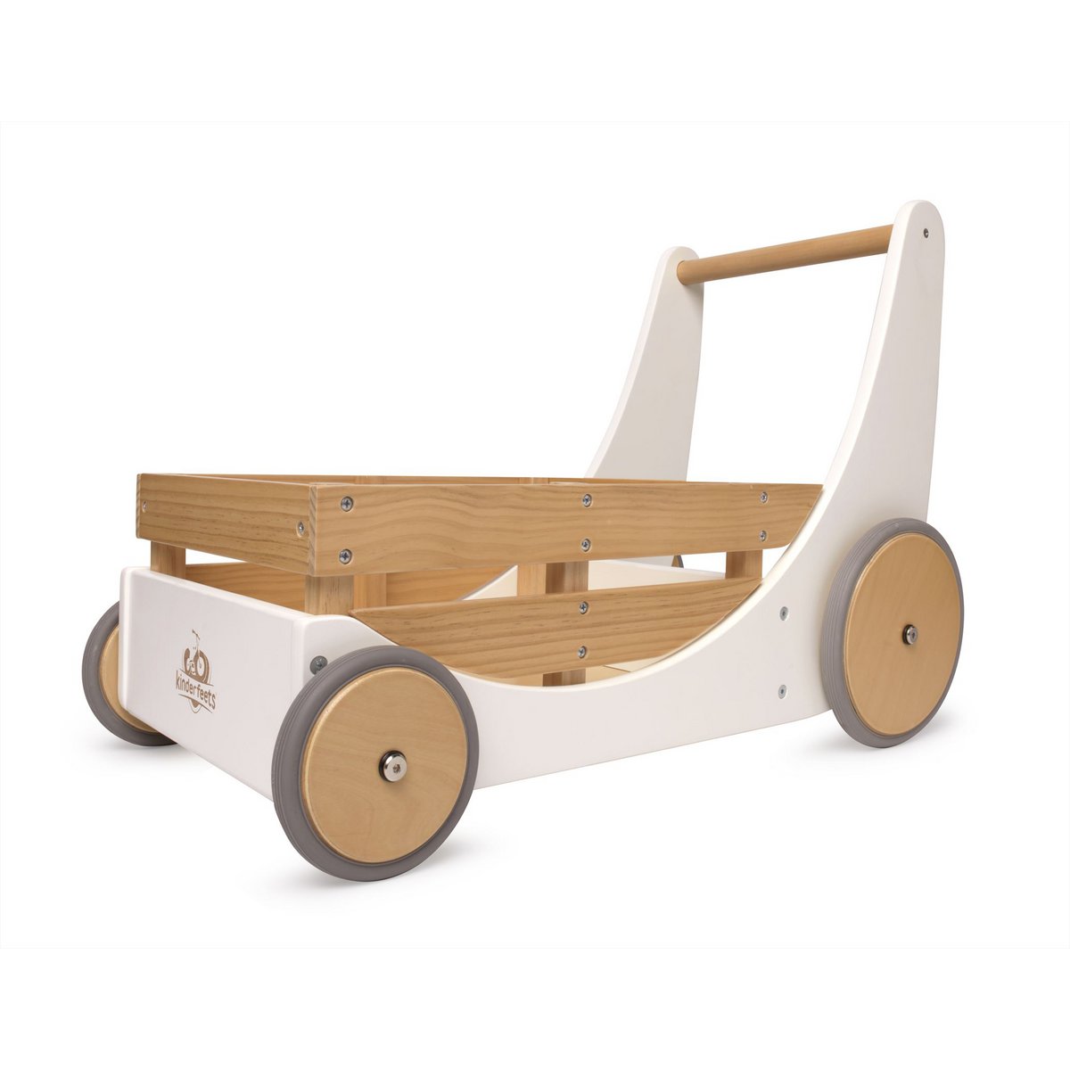 Kinderfeets 2-in-1 houten opbergkar & loopwagen - Wit