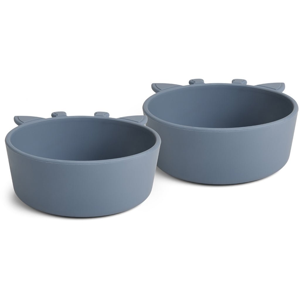 Nuuroo | Alex siliconen diep bord 2-pack Giraf | Blauw