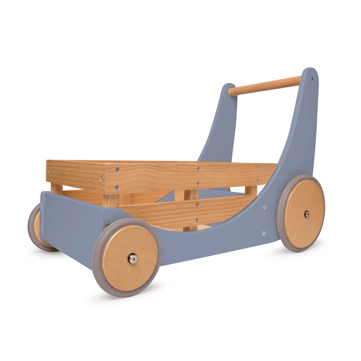 Kinderfeets 2-in-1 houten opbergkar & loopwagen - Slate Blue