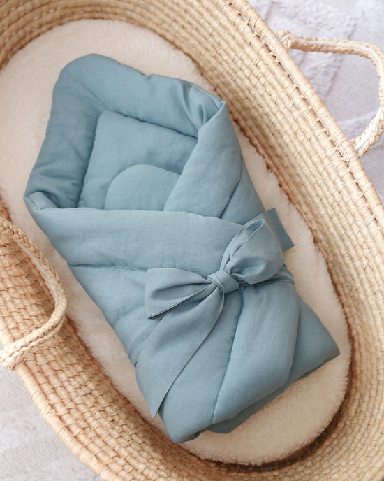 Babyly | Linnen Omslagdoek Seablue - Benni & Ninni