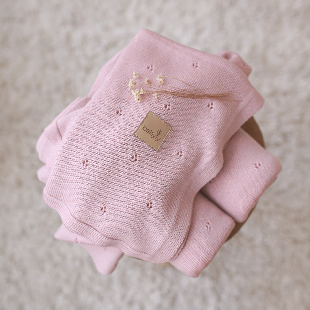 Babyly | Babydeken Merinowol Dusty Pink - Benni & Ninni