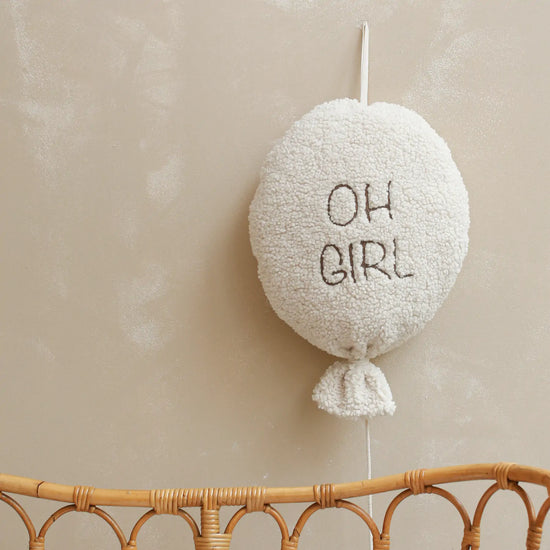 Babyly | Ballon Teddy - Wanddecoratie - Oh Girl