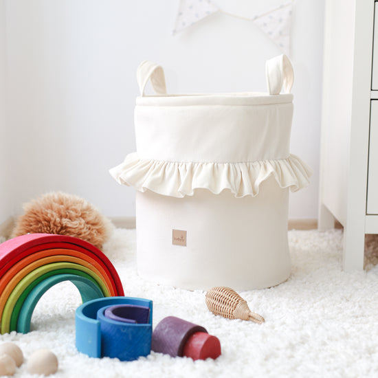 Babyly | Fluwelen Speelgoedmand - Velvet Ruffle