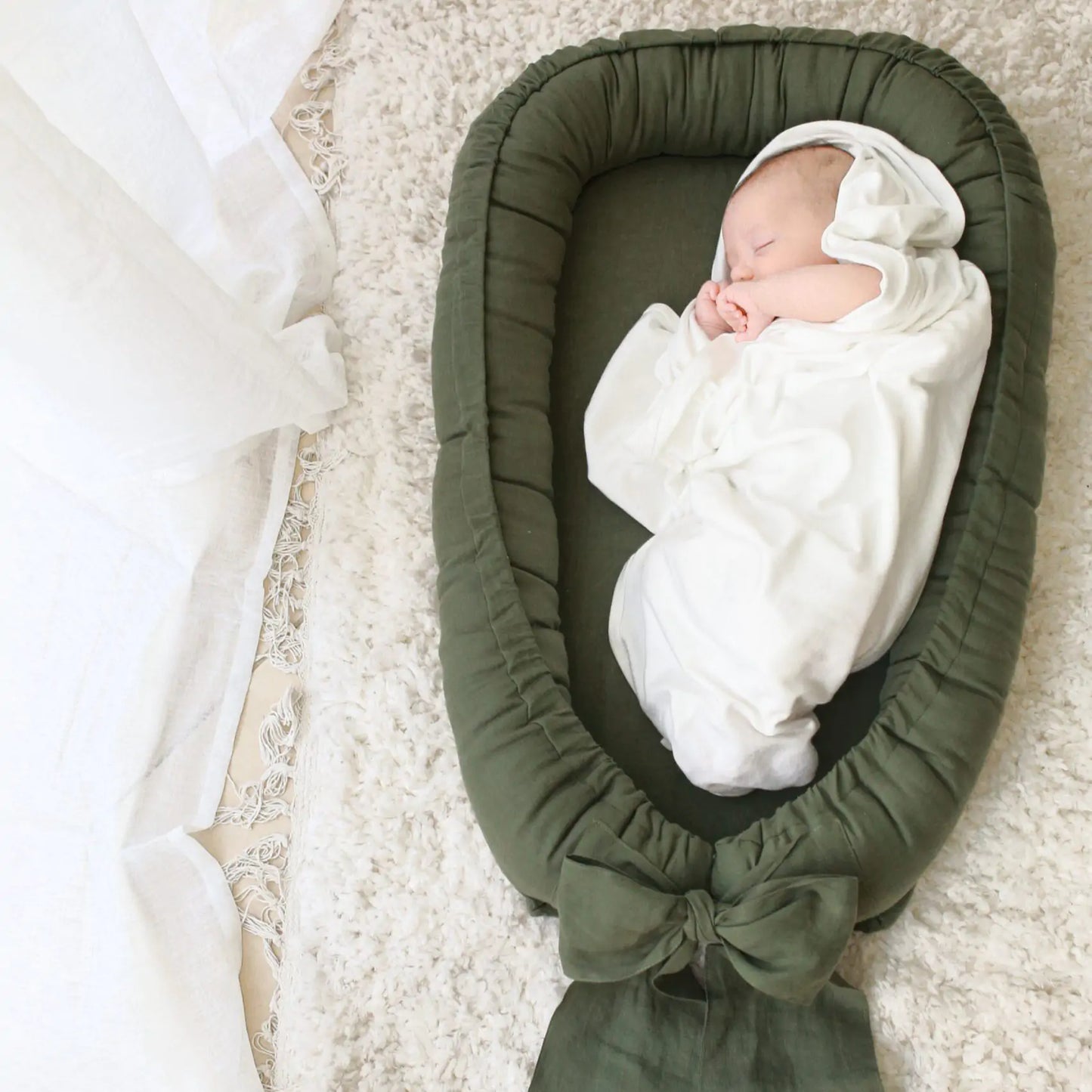 Babyly | Babynest Strik | Katoen Khaki