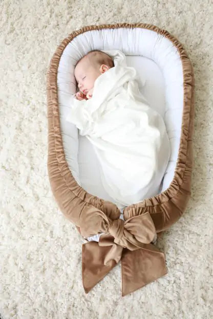 Babyly | Babynest Velvet/Katoen Beige