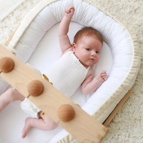 Babyly | Babynest Velvet/Katoen Cream Pearl