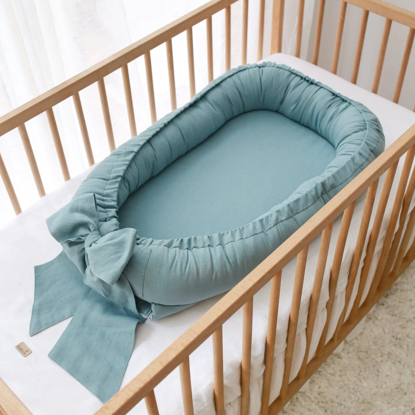 Babyly | Babynest Strik | Katoen Sea Blue