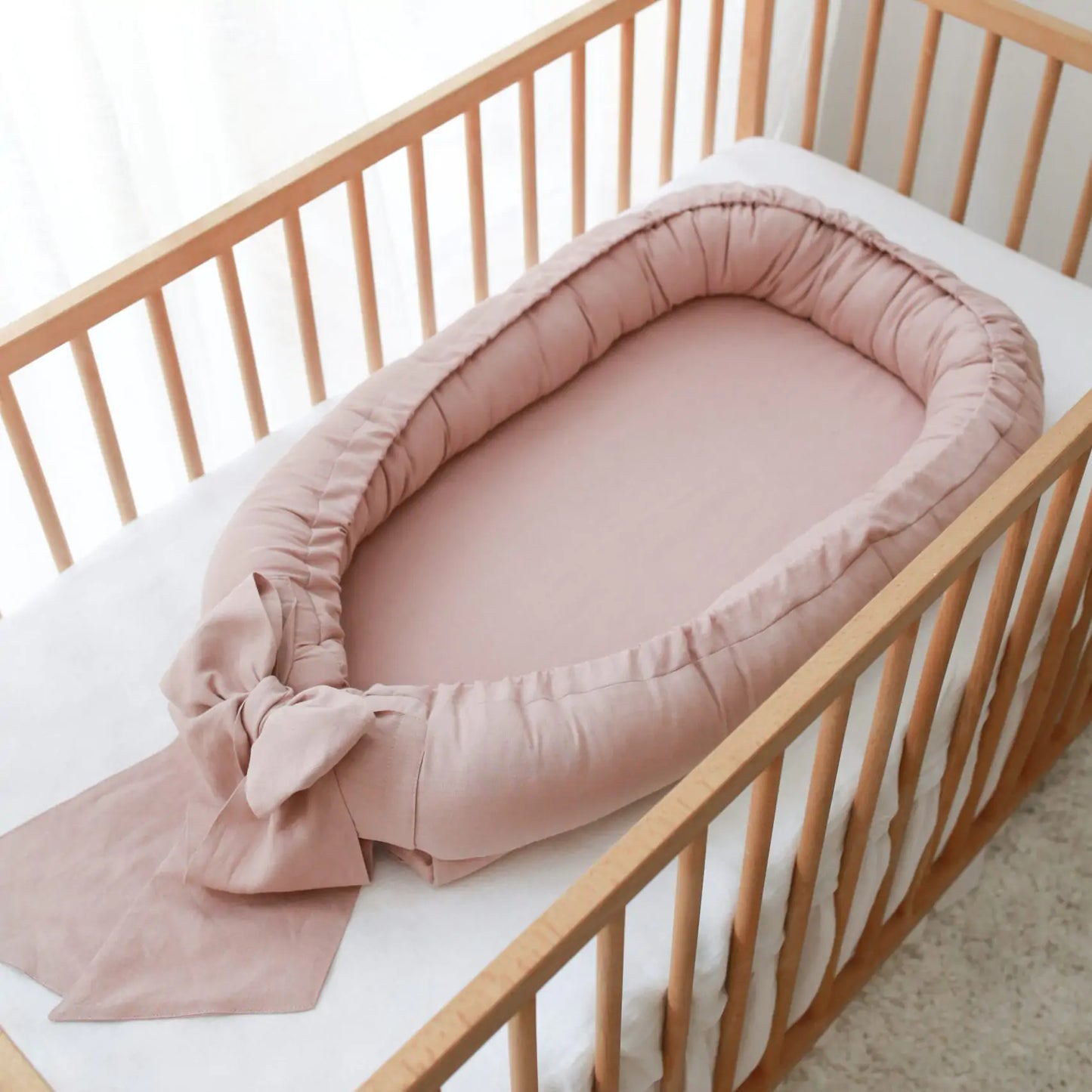 Babyly | Linnen Babynest Strik | Beige