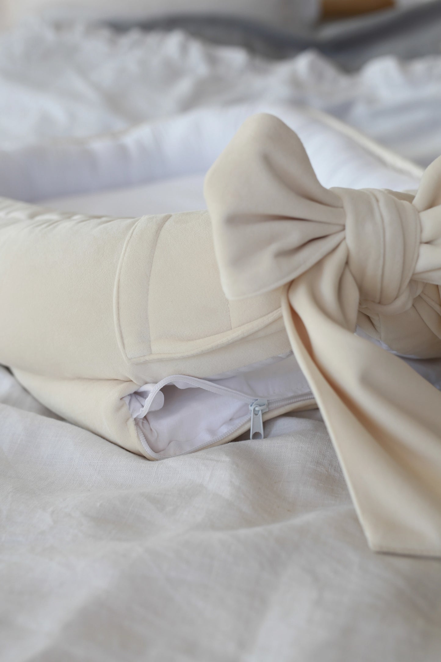 Babyly | Babynest Velvet/Katoen Cream Pearl