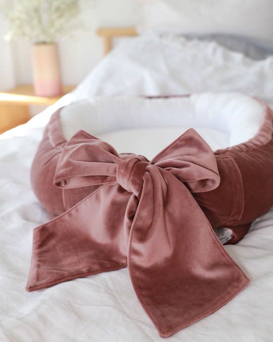 Babyly | Babynest Velvet/Katoen Dirty Pink