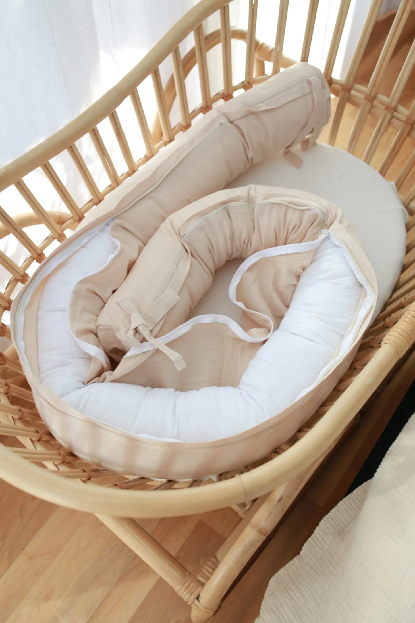 Babyly | 3in1 Babynest & Bumper Linnen | Beige