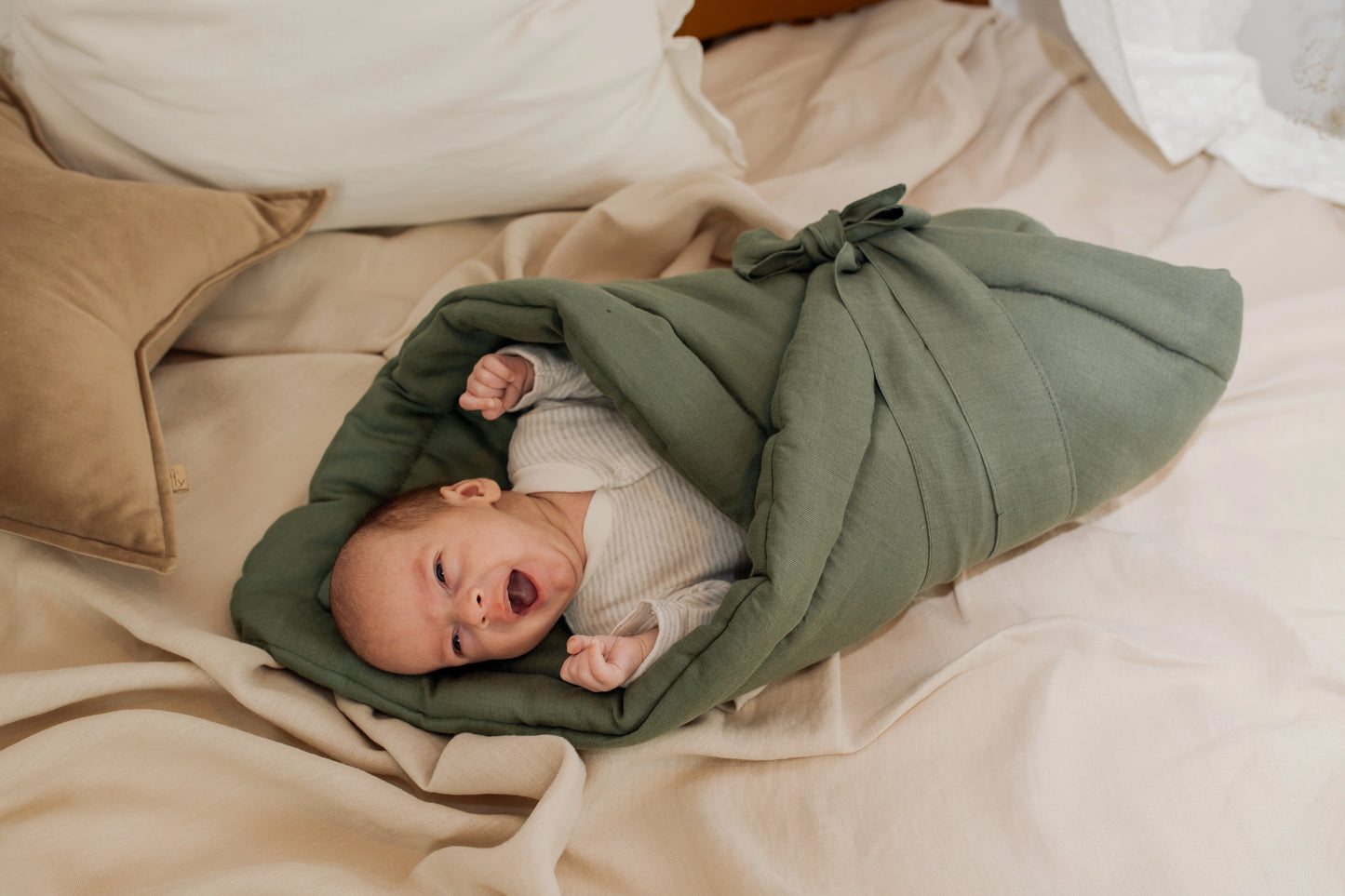 Babyly | Katoenen Omslagdoek Khaki