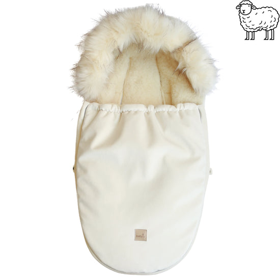 Babyly | Wollen Voetenzak Kinderwagen XL | Cream