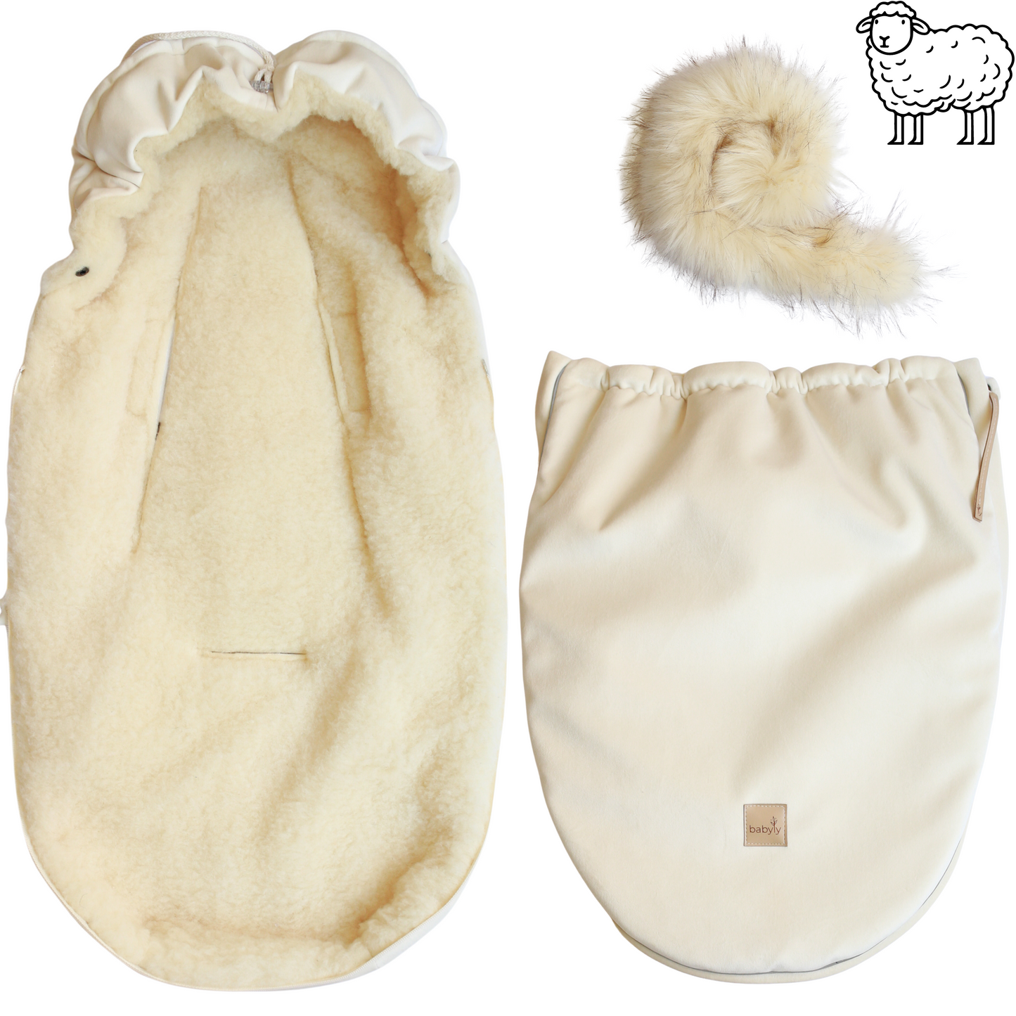 Babyly | Wollen Voetenzak & Handwarmer - Bundel