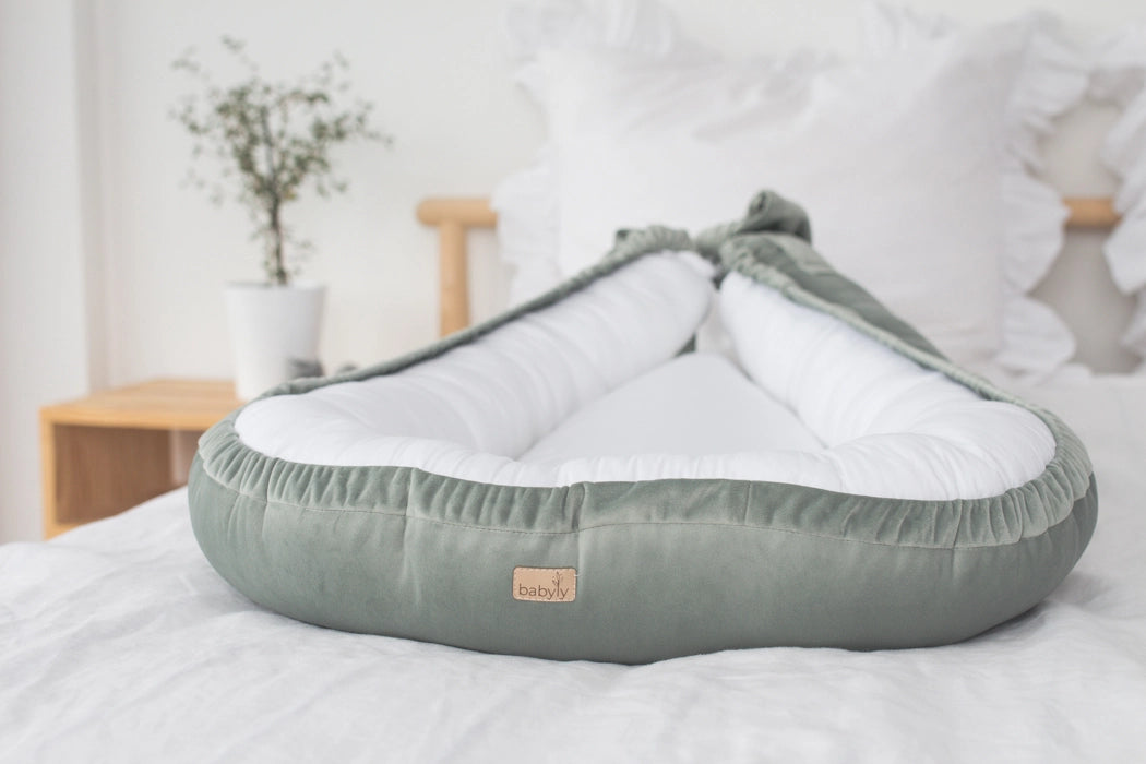 Babyly | Babynest Velvet/Katoen Mint