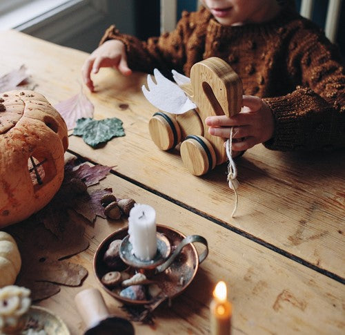 Kinderfeets bamboe trekfiguur Zwaan