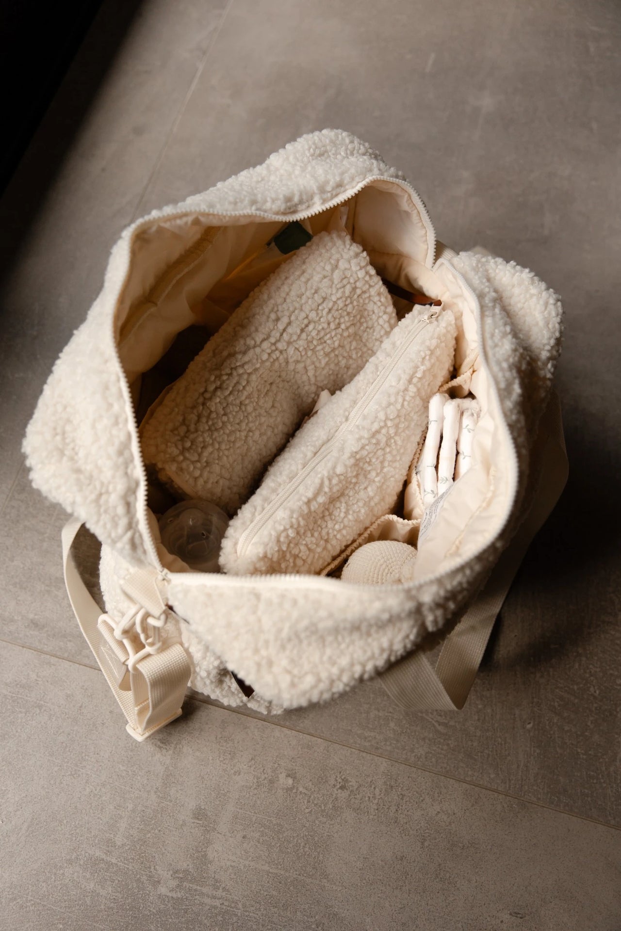 Luiertas, Luieretui en Verschoonmatje Teddy Cream set