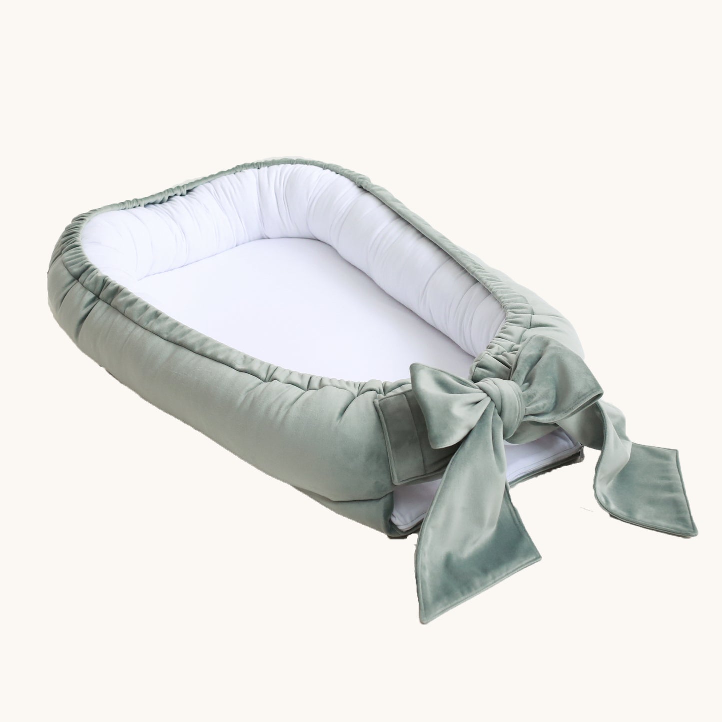 Babyly | Babynest Velvet/Katoen Mint