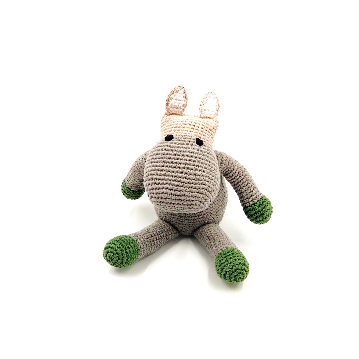 Pebblechild Handgemaakte Toy Hippo Rammelaar - Benni & Ninni