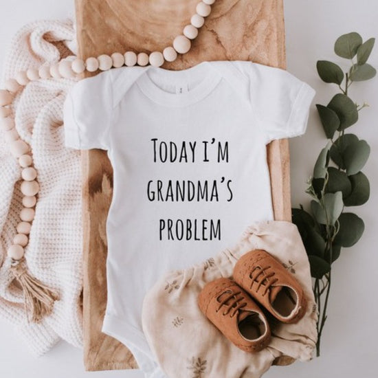 Strijkapplicatie Today I'm Grandma's Problem - Benni & Ninni