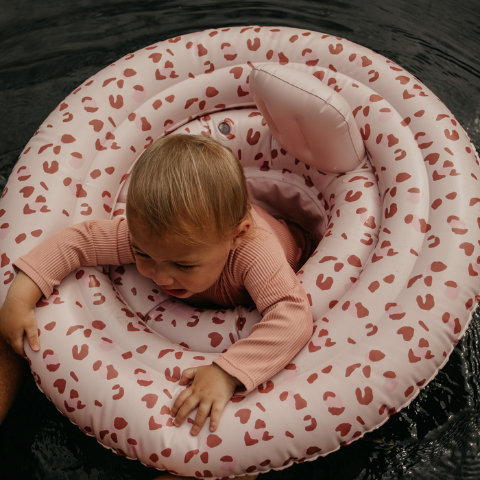 Swim Essentials Baby float Old pink Panterprint - Benni & Ninni